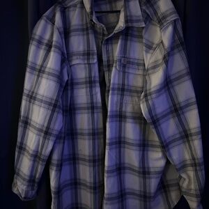 Carhartt Men's Plaid Flannel Shirt Jacket in White and Black